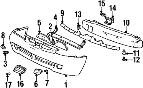 Bumper & Components - Front for 1999 Hyundai Elantra #0