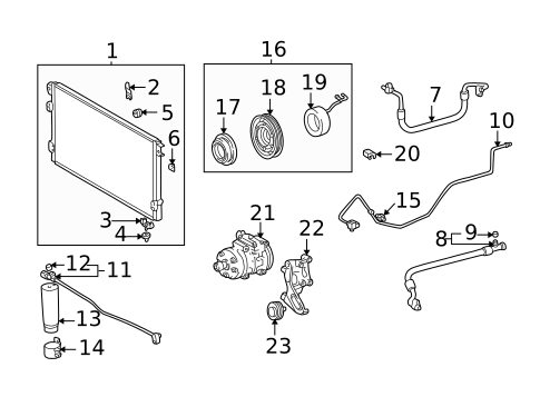 A/C Condenser & Evaporator for 2004 Toyota Tundra #0
