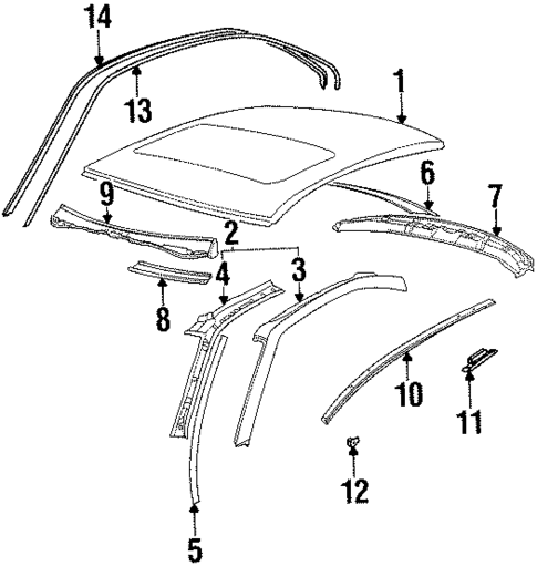 Exterior Trim - Roof for 1991 BMW 850i #0