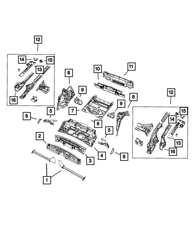 « 68148897AA – Body Sheet Metal Except Doors : Siège Renfort, Côté Gauche pour Mopar Image »