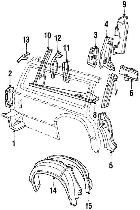 Inner Structure & Rails for 1990 Ford Country Squire #0