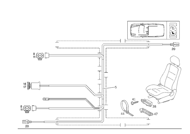 2105409434 - Electrical System: Wiring Harness for Mercedes-Benz Image image