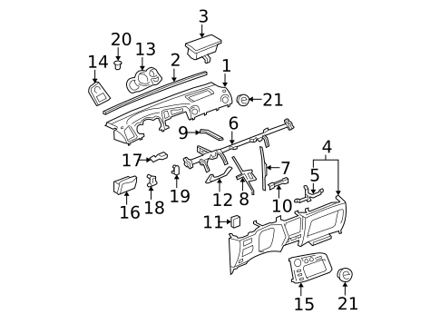 Instrument Panel for 2005 Toyota Matrix #0