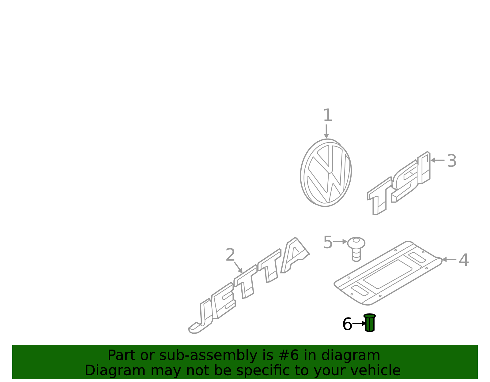 2006-2025 Volkswagen License Bracket Nut WHT-007-341 | OEM Parts Online