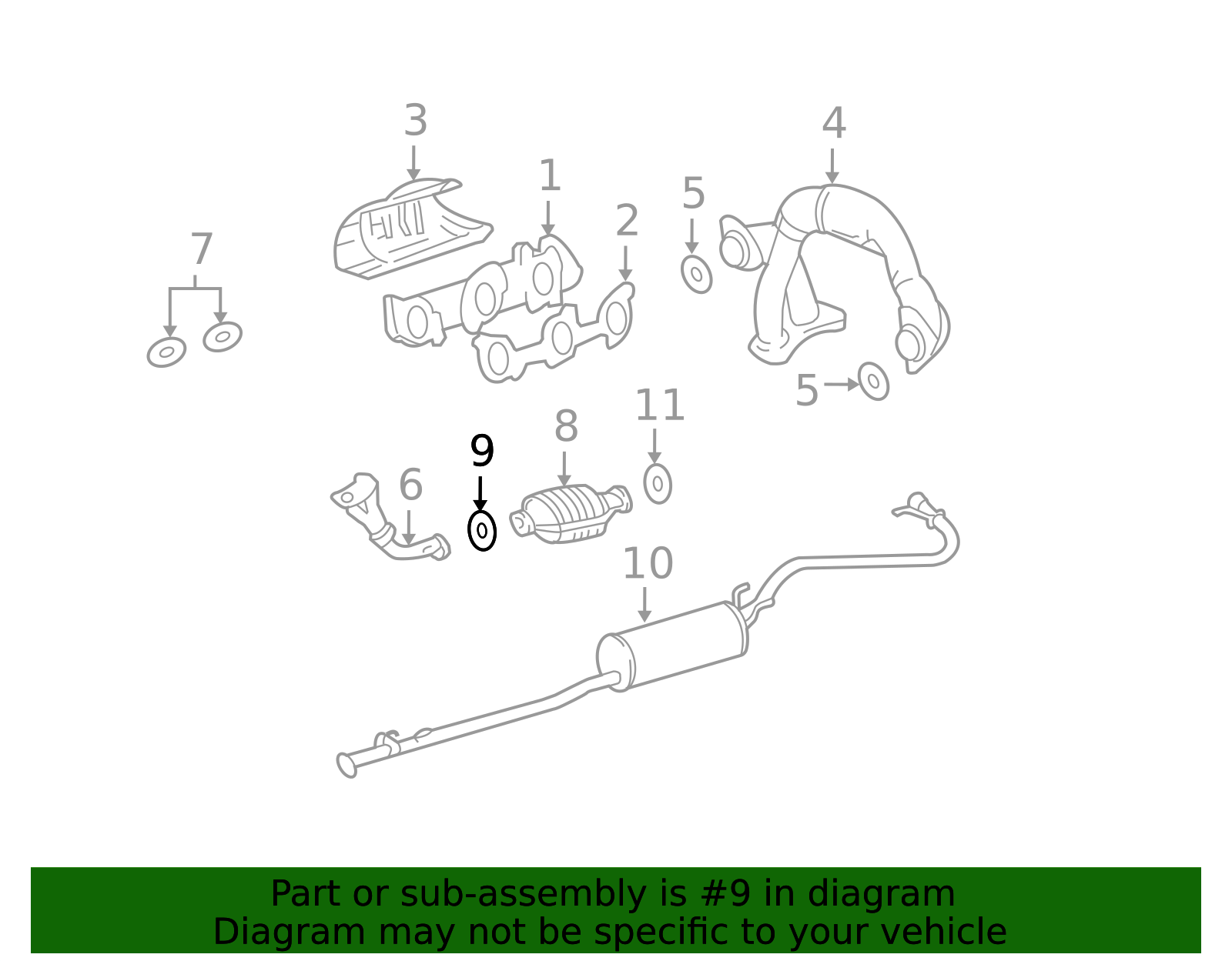 Toyota OEM Gasket Catalytic Converter 90917-06076 | Toyota OEM