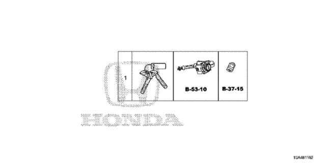 Key Cylinder Set (Smart) for 2015 Honda CR-V #0
