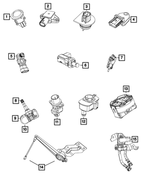 68206631AA - Electrical: Valve Stem Cap Kit for Jeep: Cherokee | Ram: 1500, 1500 Classic, 2500, 3500 Image
