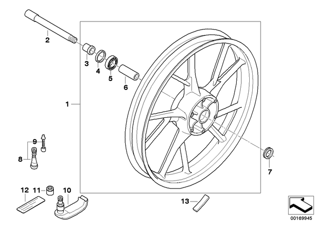 36318531387 - : Front Wheel In Granite Gray for BMW-Motorrad Image