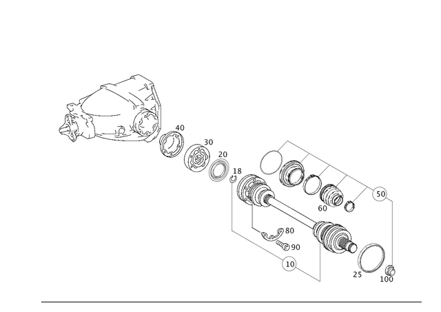 2033502456 - Rear Axle: Drive Shaft for Mercedes-Benz: C32 AMG Image image