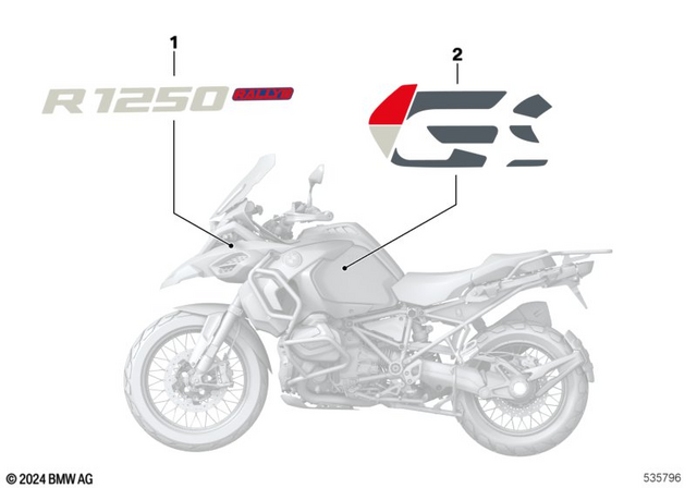 51145A7F0C7 - Body Equipment: Logotype, Front-Wheel Cover, Left - Style rallye for BMW-Motorrad Image