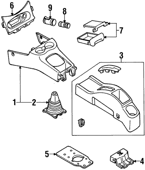 Center Console for 1998 Ford Escort #0