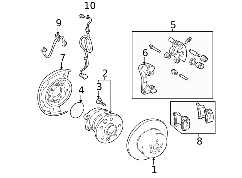 Rear Brakes for 1999 Toyota Solara #0