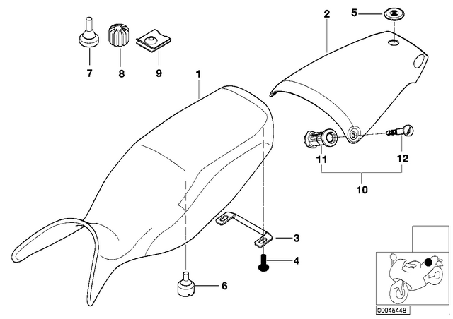 52532328071 - : Cover, Pillion-Passenger Seat Primed for BMW-Motorrad Image