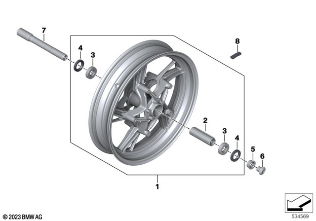 36317108110 - Wheels and Tires: Cast Rim, Front - 2.75X19 for BMW-Motorrad Image image