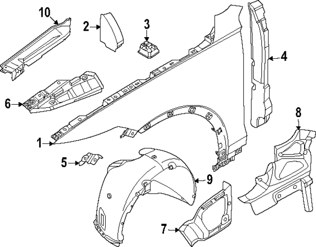 86812IT000 - : Fender Liner for Hyundai Image