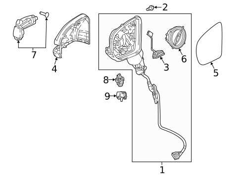Outside Mirrors for 2021 Mercedes-Benz Metris #1