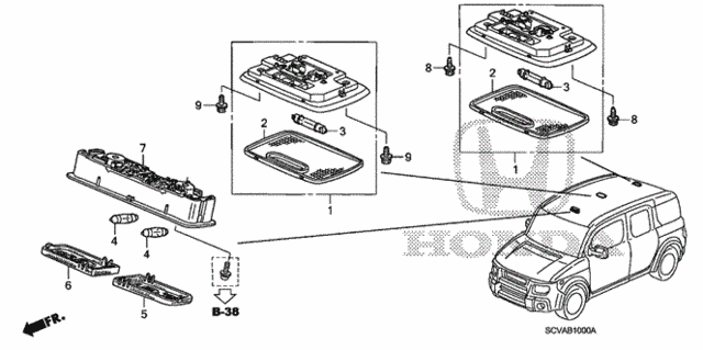 Interior Light (1) for 2007 Honda Element #0
