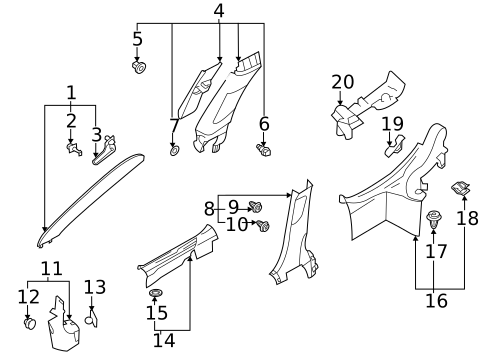 Interior Trim - Pillars for 2025 Subaru Legacy #0