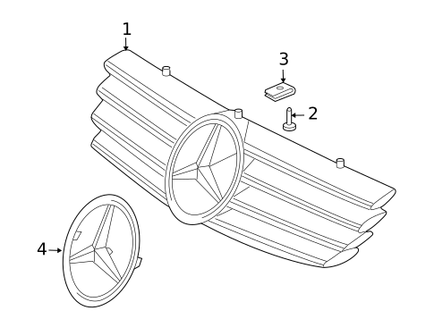 Grille & Components for 2003 Mercedes-Benz SL55 AMG #0