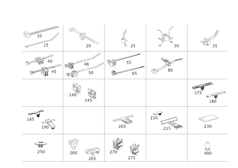 Loom Ties, Cable Mounting Parts and Grommets for 2021 Mercedes-Benz A35 AMG #0