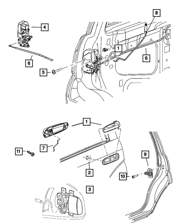 5JD441J8AD - Doors and Related Parts: Inside Release Handle, Right for Mopar Image