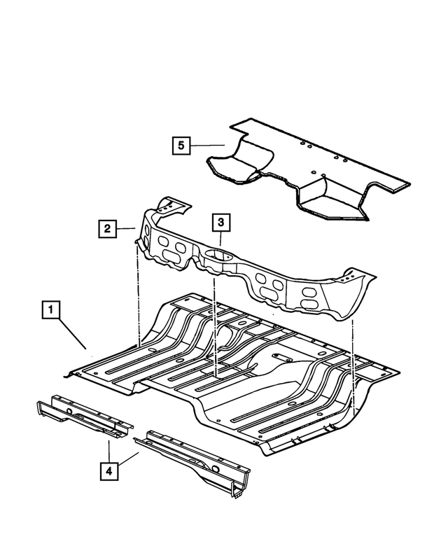 55275553AD - Body Sheet Metal Except Doors: Rear Floor Pan Panel for Mopar Image