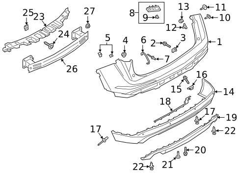 Bumper & Components - Rear for 2021 Lincoln Corsair #0