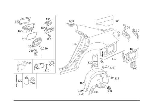 Rear Fender for 2011 Mercedes-Benz S 550 #0