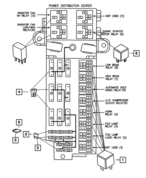Power Distribution Center, Fuse Block, Junction Block, Relays and Fuses for 2009 Dodge Viper #0