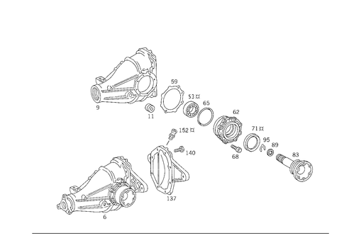 Rear Axle Housing with Differential for 2000 Mercedes-Benz E430 #2