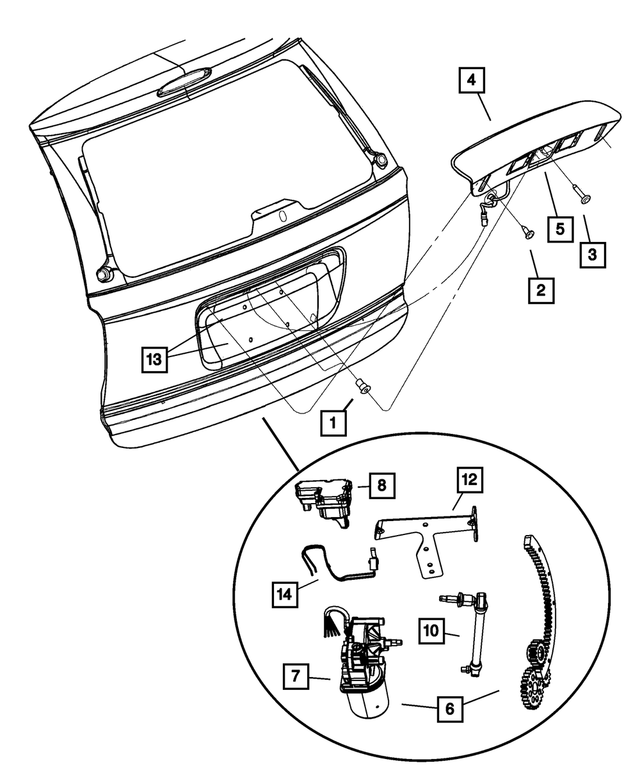 5019199AA - Body Sheet Metal Except Doors: Liftgate Handle for Mopar Image