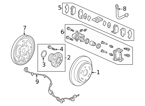 Brake Components for 2014 Honda Odyssey #1