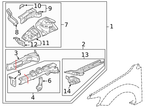 Structural Components & Rails for 2013 Mitsubishi Outlander #0