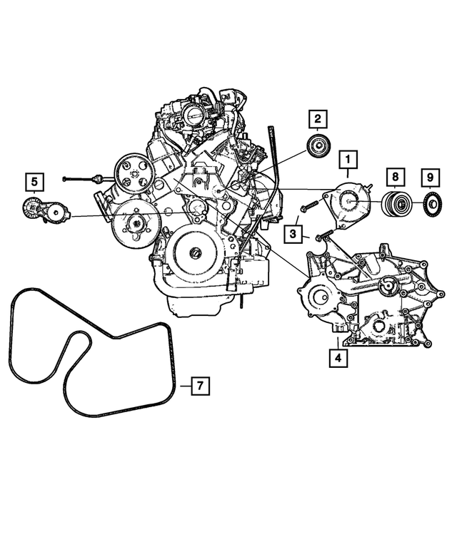 5019333AF - : Engine Timing Cover Package for Mopar Image
