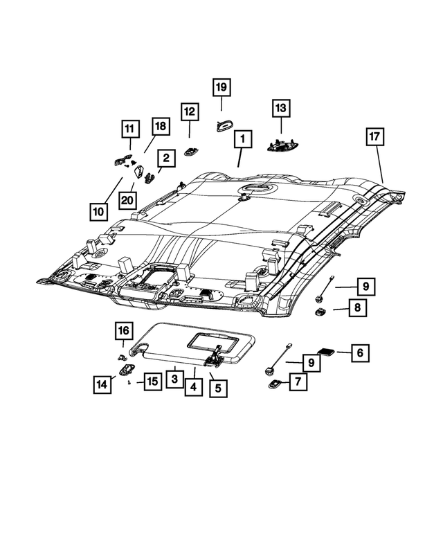 « 7CA57TX7AA –  : Garnissage Du Pavillon pour Mopar Image »