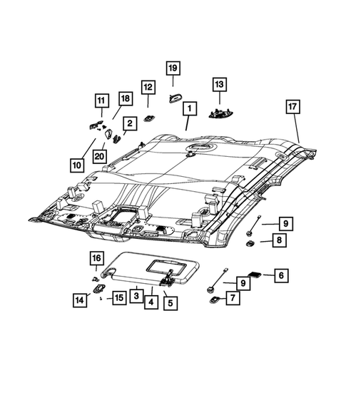 Headliners-Visors-Assist Straps for 2019 Ram 1500 #0