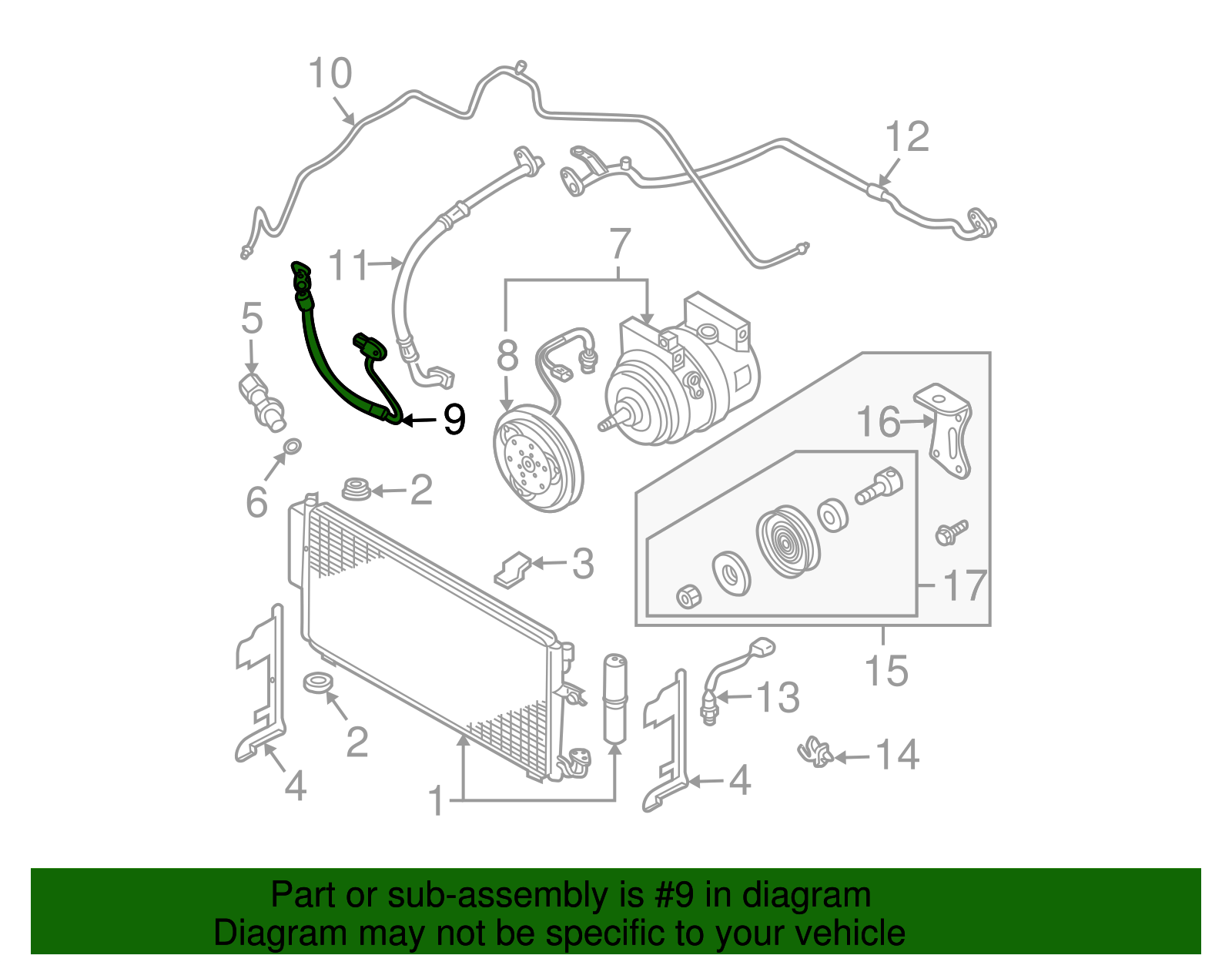 Pressure Hose - Nissan (92490-7Y000)