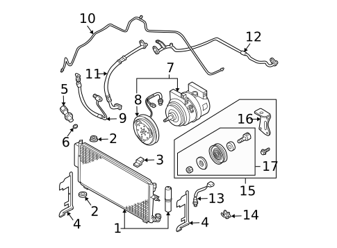 Condenser, Compressor & Lines for 2006 Nissan Maxima #0