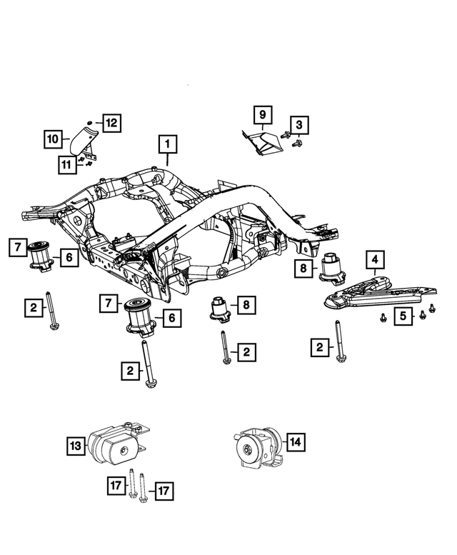 5181817AA - Front Suspension: Cradle Isolator for Mopar Image