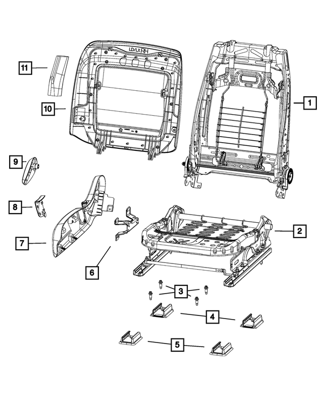 68334704AA - Interior Trim: Front Seat Back Frame for Mopar Image