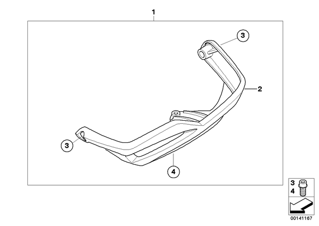 71607684308 - : Safety Bar, Right for BMW-Motorrad Image