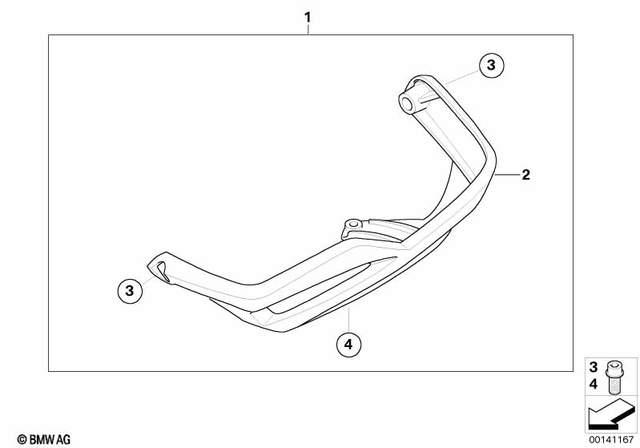 71607693843 - Design: Retrofit Kit, Safety Bar  for BMW-Motorrad Image