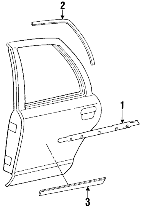 Exterior Trim - Rear Door for 1992 Ford Crown Victoria #0