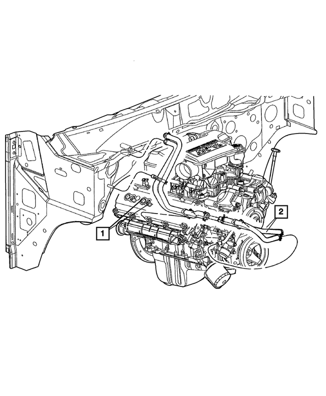 68186699AA - Air Conditioning &amp; Heater: Heater Hose for Mopar Image