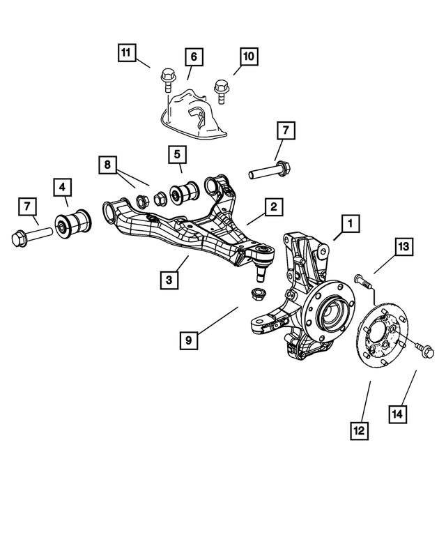 68012167AA - Front Suspension &amp; Drive: Lower Control Arm, Left for Mopar Image