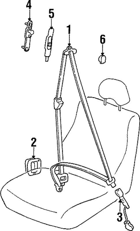 Front Seat Belts for 1997 Hyundai Sonata #0