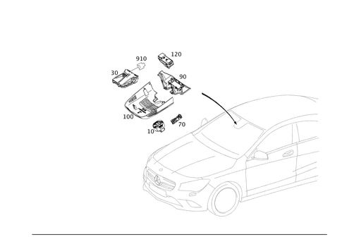 Sensors, Camera and Switch Behind Windshield for 2016 Mercedes-Benz CLA250 #0