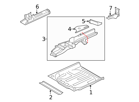 Rear Floor & Rails for 2009 Land Rover LR2 #0
