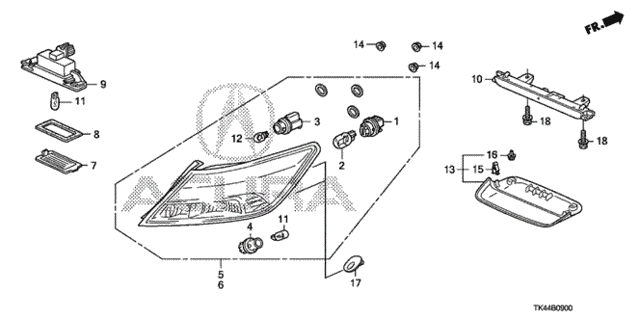 Taillight - License Light for 2011 Acura TL #0
