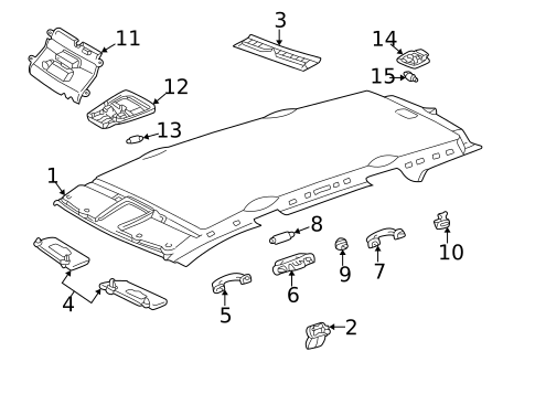 Interior Trim - Roof for 2003 Mercedes-Benz ML55 AMG #0